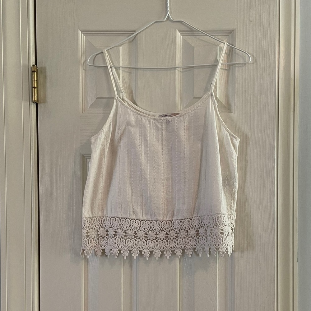 White Patterned Tank Top